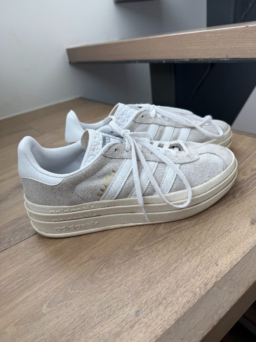 ADIDAS Gazelle Bold Shoes Grey Cloud White Womens size 8